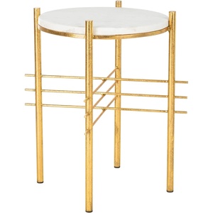 image:imageSafavieh Home Jenesis White Marble and Gold Round Accent Table