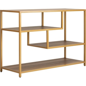 image:imageSafavieh Home Reese MidCentury Modern Walnut and Gold Console TableWalnut  Gold
