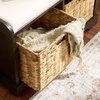 image:imageSAFAVIEH Furniture  Freddy 2Basket Storage Bench  Brown  Solid Wood  Coastal Basket Storage Design  Ideal for Entryway Living Room Hallway 18 Seat Height  Fully Assembled AMH5736ADark Chocolate