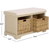 image:imageSAFAVIEH Furniture  Freddy 2Basket Storage Bench  Brown  Solid Wood  Coastal Basket Storage Design  Ideal for Entryway Living Room Hallway 18 Seat Height  Fully Assembled AMH5736ASand