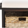 image:imageSAFAVIEH Furniture  Freddy 2Basket Storage Bench  Brown  Solid Wood  Coastal Basket Storage Design  Ideal for Entryway Living Room Hallway 18 Seat Height  Fully Assembled AMH5736ABrown