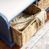 image:imageSAFAVIEH Furniture  Freddy 2Basket Storage Bench  Brown  Solid Wood  Coastal Basket Storage Design  Ideal for Entryway Living Room Hallway 18 Seat Height  Fully Assembled AMH5736ABlue