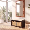 image:imageSAFAVIEH Furniture  Freddy 2Basket Storage Bench  Brown  Solid Wood  Coastal Basket Storage Design  Ideal for Entryway Living Room Hallway 18 Seat Height  Fully Assembled AMH5736ADark Chocolate