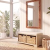 image:imageSAFAVIEH Furniture  Freddy 2Basket Storage Bench  Brown  Solid Wood  Coastal Basket Storage Design  Ideal for Entryway Living Room Hallway 18 Seat Height  Fully Assembled AMH5736ASand