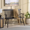 image:imageSAFAVIEH Home Collection  Eton Khaki Solid Wood Bench Farmhouse Spindle Back Indoor Seating for Entryway or Dining BCH3300CBlack