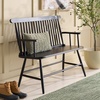 image:imageSAFAVIEH Home Collection  Eton Khaki Solid Wood Bench Farmhouse Spindle Back Indoor Seating for Entryway or Dining BCH3300CBlack