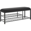 image:imageSAFAVIEH Home Collection Milligan Dark GreyBlack Open Shelf Bench with CushionBlackBlack
