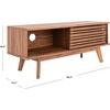 image:imageSAFAVIEH Aurelio TV Stand for up to 55 Flatscreen  Walnut Brown 1 Sliding Door with Interior Storage and Open Shelves Entertainment Media Console MED9600AWalnut