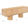 image:imageSAFAVIEH Couture Collection  Alberti Natural Brown Wood Sideboard Modern Storage Cabinet with Sculptural Cylinder Base Fully Assembled SFV4254BNatural