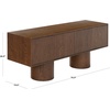 image:imageSAFAVIEH Couture Collection  Alberti Natural Brown Wood Sideboard Modern Storage Cabinet with Sculptural Cylinder Base Fully Assembled SFV4254BWalnut