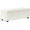 image:imageSAFAVIEH Couture Collection  Lynzie Ivory Corduroy Storage Bench Channel Tufted Upholstered Seat with Hidden Storage Modern Accent Furniture SFV6114AIvory
