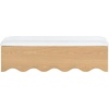 image:imageSAFAVIEH Couture Collection  Roseandrea Natural amp White Andrea Storage Bench with Cushion Top Modern Scalloped Base Fully Assembled SFV4255ANaturalWhite
