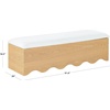 image:imageSAFAVIEH Couture Collection  Roseandrea Natural amp White Andrea Storage Bench with Cushion Top Modern Scalloped Base Fully Assembled SFV4255ANaturalWhite