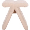 image:imageSAFAVIEH Couture Collection  Tessabella Ivory Teddy Fabric Ottoman Modern Sculptural Accent Seat Fully Assembled SFV5799BIvory