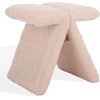 image:imageSAFAVIEH Couture Collection  Tessabella Ivory Teddy Fabric Ottoman Modern Sculptural Accent Seat Fully Assembled SFV5799BIvory
