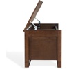 image:imageSAFAVIEH Couture Collection  Tyrell Natural Brown Wood Storage Bench Modern OpenBase Design Fully Assembled SFV4257AWalnut