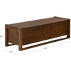 image:imageSAFAVIEH Couture Collection  Tyrell Natural Brown Wood Storage Bench Modern OpenBase Design Fully Assembled SFV4257AWalnut