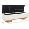 image:imageSAFAVIEH Couture Collection  Vianna Boucle Storage Bench Black Upholstered Bench with Natural Wood Legs Modern Entryway Bedroom Accent Seating SFV5049CIvoryNatural
