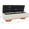 image:imageSAFAVIEH Couture Collection  Vianna Boucle Storage Bench Black Upholstered Bench with Natural Wood Legs Modern Entryway Bedroom Accent Seating SFV5049CCreamNatural