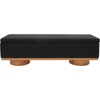 image:imageSAFAVIEH Couture Collection  Vianna Boucle Storage Bench Black Upholstered Bench with Natural Wood Legs Modern Entryway Bedroom Accent Seating SFV5049CBlackNatural