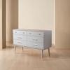 image:imageSAFAVIEH Couture Collection  Zack Grey 6Drawer Wood Dresser with Silver Accents Modern Storage Chest DUP1004JGreySilver