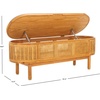 image:imageSAFAVIEH Couture Collection Dolly Coastal Natural CaneGrey Linen Cushion Seat Oval Storage Bench