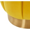 image:imageSAFAVIEH Couture Collection Maxine Ivory BoucleGold Channel Tufted Ottoman Fully AssembledMarigold