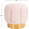 image:imageSAFAVIEH Couture Collection Maxine Ivory BoucleGold Channel Tufted Ottoman Fully AssembledPink  Gold