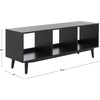 image:imageSAFAVIEH Cricket TV Stand for up to 55 Flatscreen  Natural Acacia Open Shelf Design Entertainment Media Console MED5002ABlack
