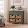 image:imageSAFAVIEH Furniture  Herman 2Drawer Storage Unit  White Washed  Solid Wood  Classic Storage Design  Ideal for Living Room Entryway Home Office 29W x 13D x 275H  Fully Assembled AMH5702GDusty Green