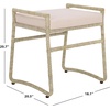 image:imageSAFAVIEH Home Collection  Iveliz Natural amp White Woven Accent Ottoman Stool with Cushion Fully Assembled OTT6504ANaturalWhite