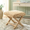 image:imageSAFAVIEH Home Collection  Posey Natural Woven Ottoman with XFrame Base Accent Footrest Seat Fully Assembled OTT6502ANatural