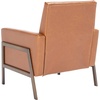 image:imageSAFAVIEH Home Collection  Roald Accent Chair Black Faux Leather Tufted Seat amp Antique Brown Solid Wood Frame ACH6209DLight Brown  Antique Coffee
