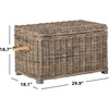 image:imageSAFAVIEH Home Collection  Salim Grey Rattan Storage Trunk with Handles Woven Wicker Storage Chest for Living Room Bedroom or Den Fully Assembled SEA7019A