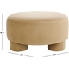 image:imageSAFAVIEH Home Collection Naref Chocolate Brown Velvet Round Cocktail OttomanTan
