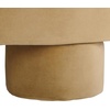 image:imageSAFAVIEH Home Collection Naref Chocolate Brown Velvet Round Cocktail OttomanTan