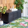 image:imageSAFAVIEH Outdoor  Elina Cushion Storage Box  Black Solid Wood  Coastal Resort Storage Bench Design  Ideal for Patio Deck Porch Backyard 18W x 47D x 19H PAT7038DBlack