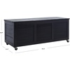 image:imageSAFAVIEH Outdoor  Elina Cushion Storage Box  Black Solid Wood  Coastal Resort Storage Bench Design  Ideal for Patio Deck Porch Backyard 18W x 47D x 19H PAT7038DBlack