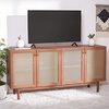 image:imageSAFAVIEH Piran TV Stand for up to 70 Flatscreen  Oak Brown amp Gold 4 Doors with Interior Storage Entertainment Media Console MED9611DWalnut  Gold