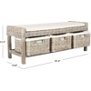 image:imageSafavieh FOX6537A Home Collection Kobutsu Rattan Storage Bench WhiteGrey Wash