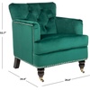 image:imageSafavieh Home Colin Blush Pink Velvet and White Washed Tufted Club ChairEmerald  Espresso