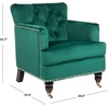 image:imageSafavieh Home Colin Blush Pink Velvet and White Washed Tufted Club ChairEmerald  Espresso