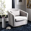 image:imageSafavieh Home Collection Clara Quilted Swivel Dusty Rose Tub Accent ChairPale Taupe  Gold