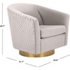 image:imageSafavieh Home Collection Clara Quilted Swivel Dusty Rose Tub Accent ChairPale Taupe  Gold