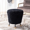 image:imageSafavieh Home Collection Oriana Retro Black Sheepskin OttomanBlack