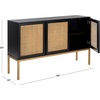 image:imageSafavieh Home Collection Zadie Coastal BlackNatural Rattan 3Door Storage SideboardBlackGold
