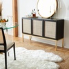image:imageSafavieh Home Collection Zadie Coastal BlackNatural Rattan 3Door Storage SideboardBlackGold