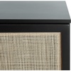 image:imageSafavieh Home Collection Zadie Coastal BlackNatural Rattan 3Door Storage SideboardBlackNatural