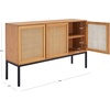 image:imageSafavieh Home Collection Zadie Coastal BlackNatural Rattan 3Door Storage SideboardNaturalBlack