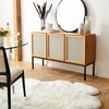 image:imageSafavieh Home Collection Zadie Coastal BlackNatural Rattan 3Door Storage SideboardNaturalBlack